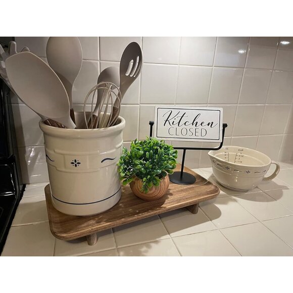 8-Piece Kitchen Set with Natural Acacia Wooden Handles Khaki Grade Silicone - Picture 7 of 13